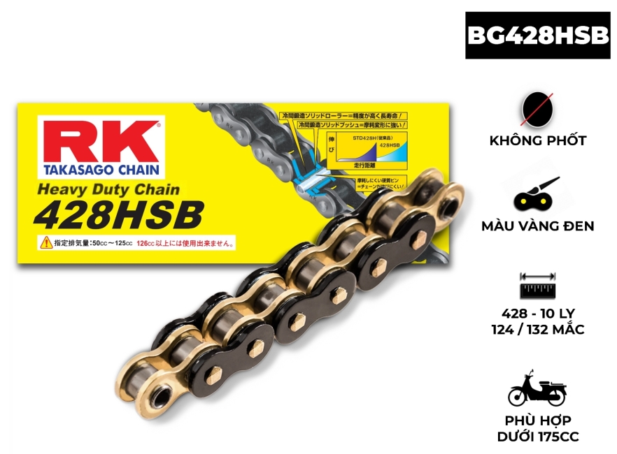 SÊN RK 428HSBT 124L MÀU VÀNG ĐEN