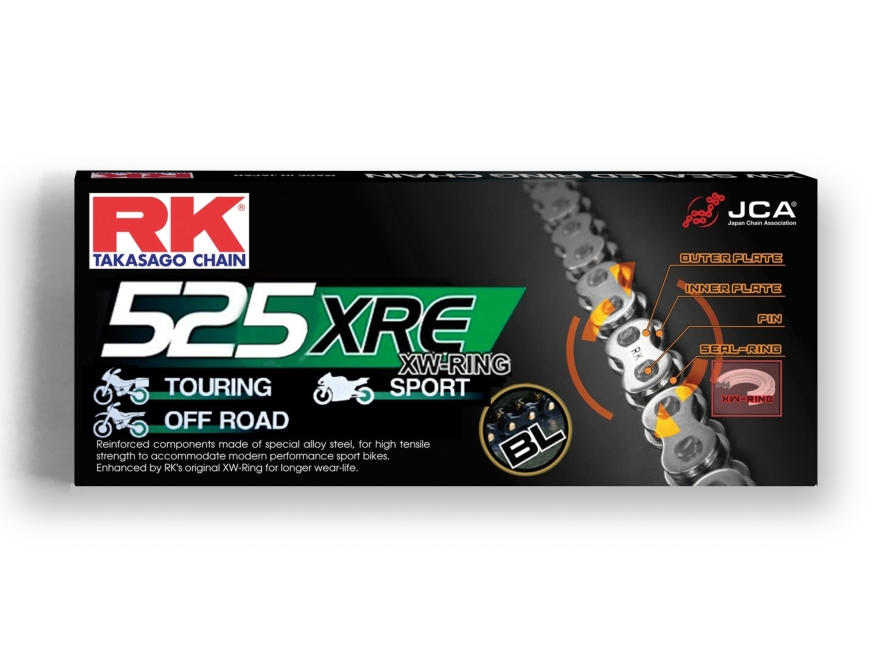 SÊN RK GB525 XRE 120L MÀU ĐEN CỐT VÀNG