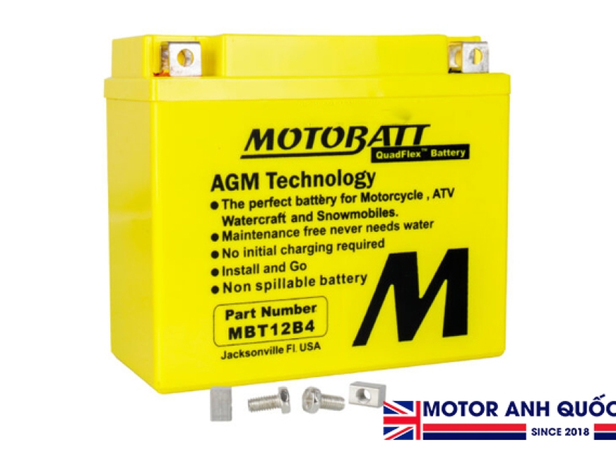 Bình Ắc Quy MotoBatt MBT12B4 12V 14Ah