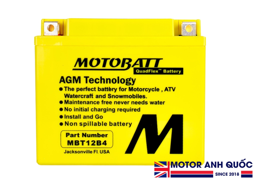 Bình Ắc Quy MotoBatt MBT12B4 12V 14Ah