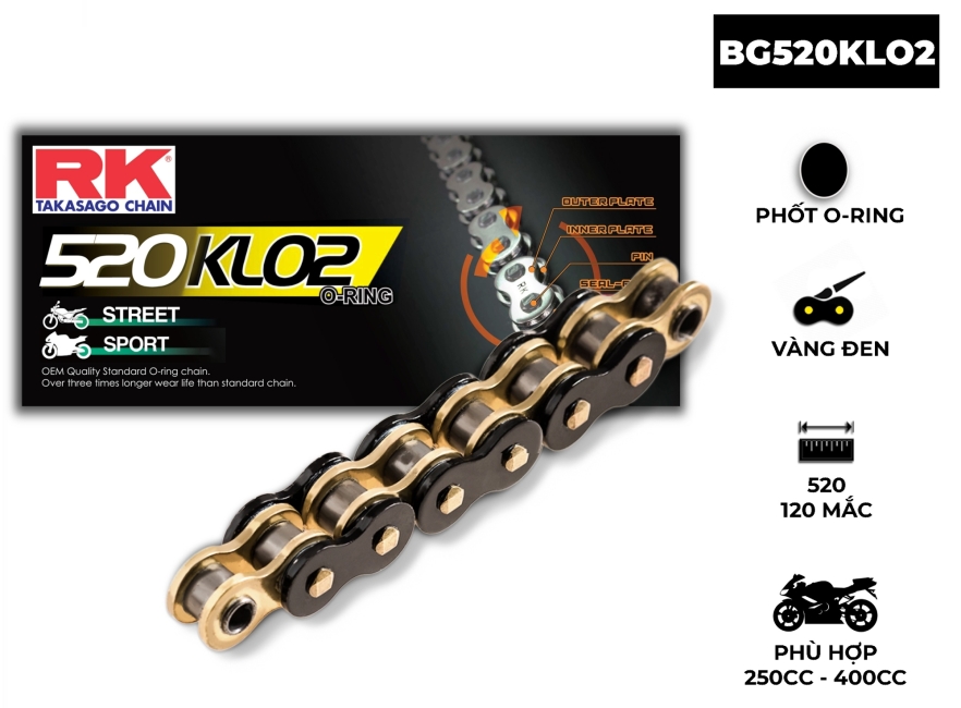 SÊN RK 520 KLO2 MÀU VÀNG ĐEN