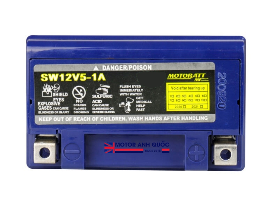 Bình ắc quy Khô Motobatt SW12V5-1A