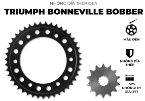 NHÔNG DĨA THÉP ĐEN TRIUMPH BONNEVILLE