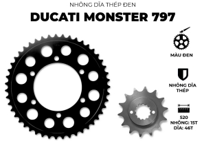 NHÔNG DĨA THÉP ĐEN  DUCATI MONSTER 797