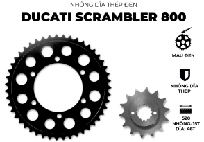 NHÔNG DĨA THÉP ĐEN DUCATI SCRAMBLER 800